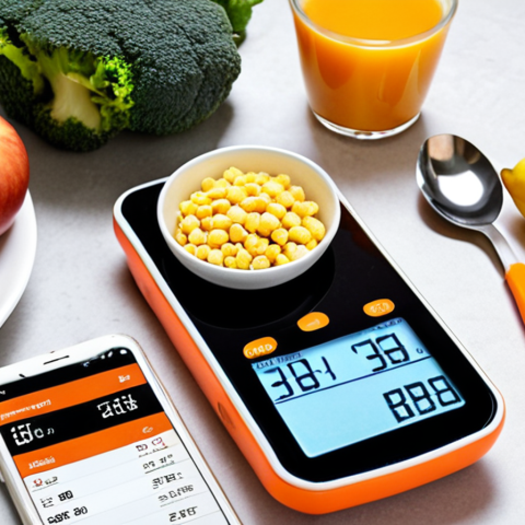 **Image Prompt:** A well-organized nutritionist's kit, featuring a digital weighing machine, measuring cups and spoons, a nutrition tracker app on a phone, an inch tape, and a BMI calculator. The scene should convey a sense of preparedness and professionalism in diet management.