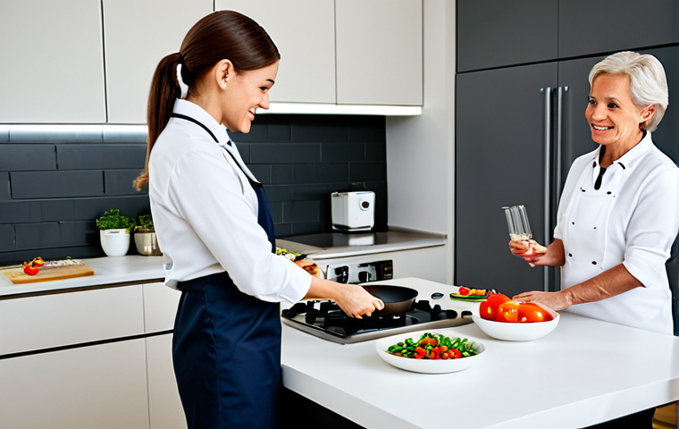 영양사 업무 일정 관리법 - **Prompt:** A professional nutritionist in a fully clothed, modest business attire, consulting with ...