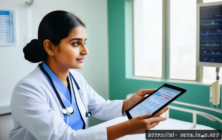 영양사 자격증과 대체 가능 직업 - A professional clinical nutritionist consulting with a patient in a modern hospital room, both weari...