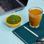 영양사 시험장 준비물 리스트 - A detailed study desk setup for a Hindi-speaking nutrition student preparing for exams: include open...