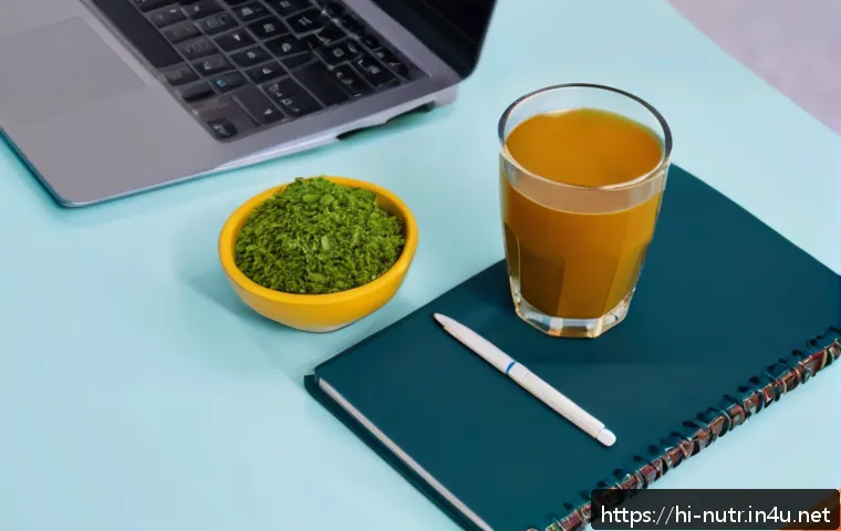 영양사 시험장 준비물 리스트 - A detailed study desk setup for a Hindi-speaking nutrition student preparing for exams: include open...